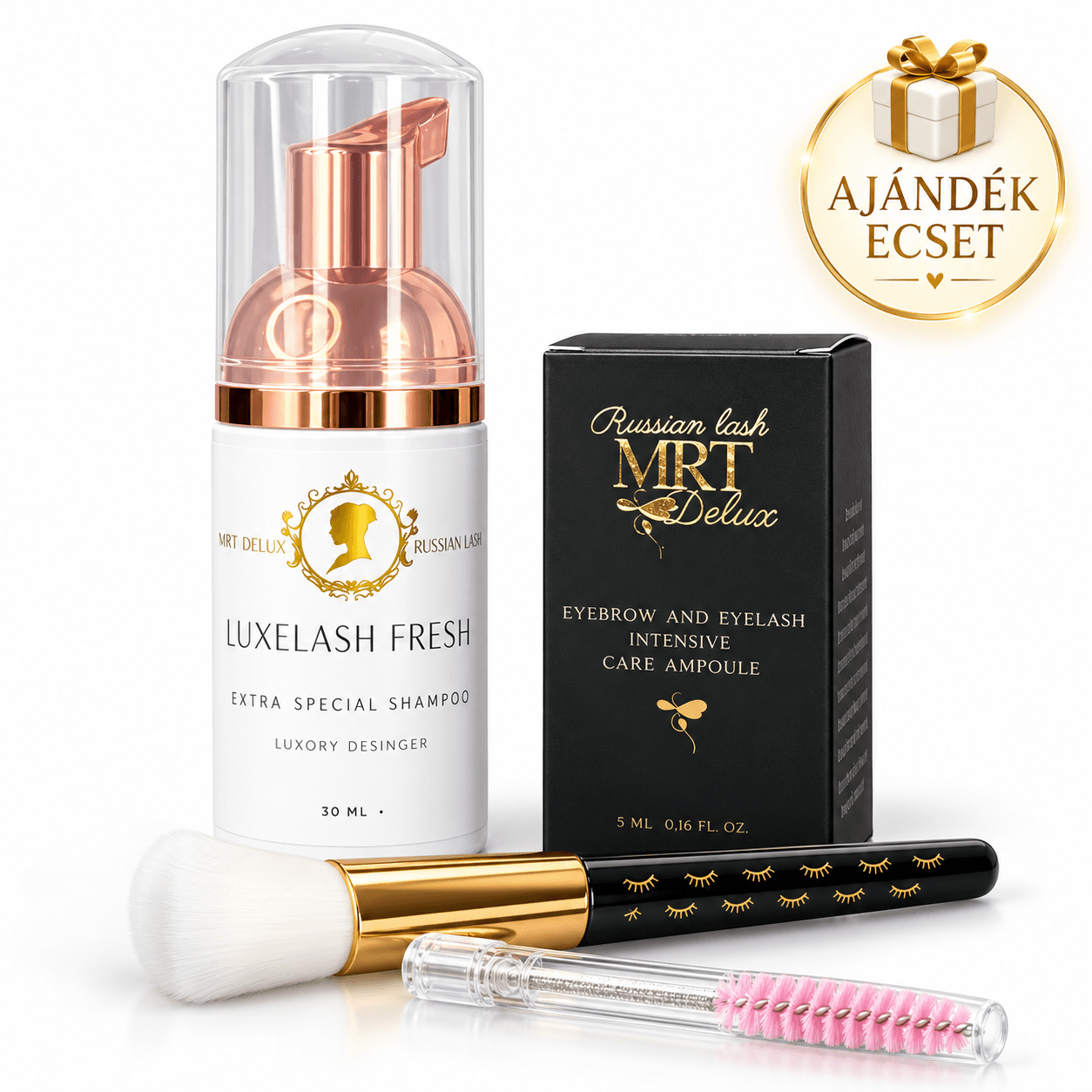 Limitált MRT Delux Luxelash Fresh szempilla és szemöldök sampon & szérum ajándékcsomag